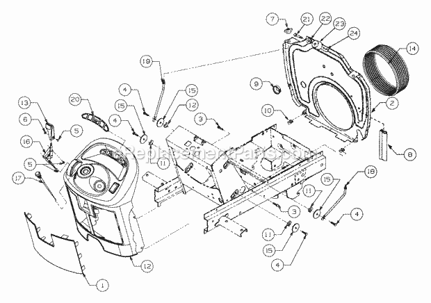 Bulkhead, Dash Panel And Engine Controls Diagram and Parts List for 2166 13A-214G100, 13A-254G100 Cub Cadet Lawn Tractor